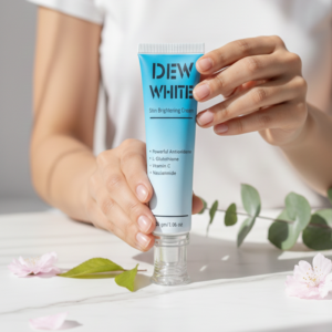 a58b4dc480855bd380d3c0b0ee034577 Dew White Skin Brightening Cream Gentle Formula Improves Skin Tone Reduces Dullness Provides Radiant Glow And Smooth Texture For Daily Use - 30g