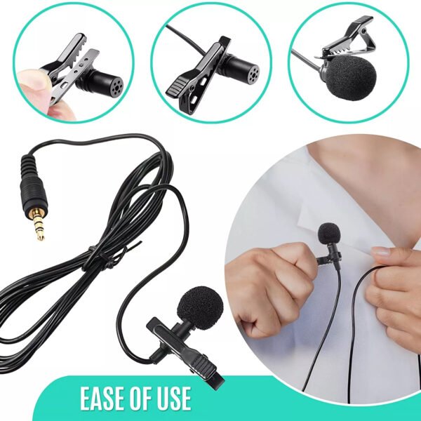 Professional Lavalier Microphone for TikTok & Blogging – Clip-On Wired Mic