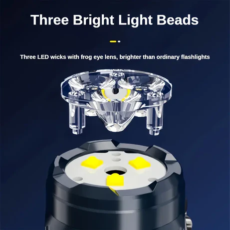 Rechargeable 3-LED Mini Flashlight – Portable Emergency Torch Light
