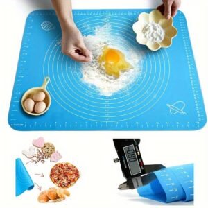 a902ac3b15964a21ac438754ee7f2e9e Silicone Baking Roti Mat With Measurements – Heat Resistant Non-Stick Flour Rolling & Kneading Dough Pad | Size 50x40 (Random Color)