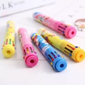 a9a0eaa0a2d8bce9fc8692d2029790b4 Multicolor 10 In 1 Cartoon Character Ballpoint Pen Random Colour Beautiful Attracted Colors Gift Item For Kids Great Writing Experience Office Use