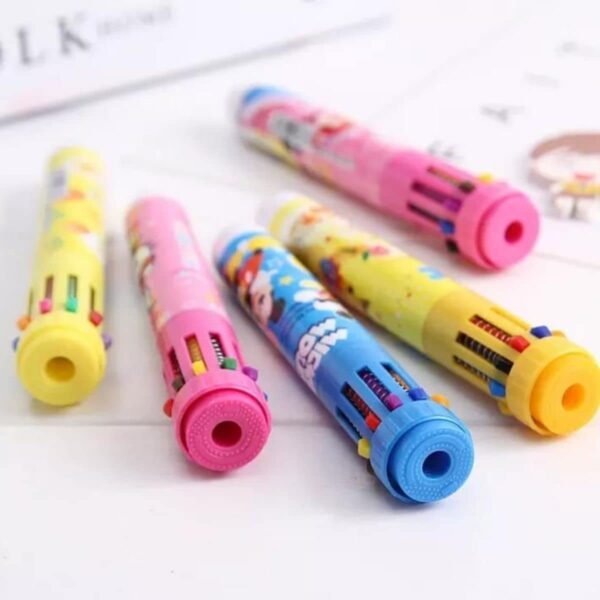a9a0eaa0a2d8bce9fc8692d2029790b4 Multicolor 10 In 1 Cartoon Character Ballpoint Pen Random Colour Beautiful Attracted Colors Gift Item For Kids Great Writing Experience Office Use
