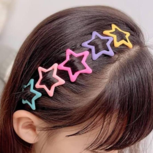 aa46e98f366e575f08baf1026082866e Pack Of 4 Star Shape Hair Clips For Girls – Cute And Colorful Hair Accessories For Kids Styling And Daily Wear (Multicolor)