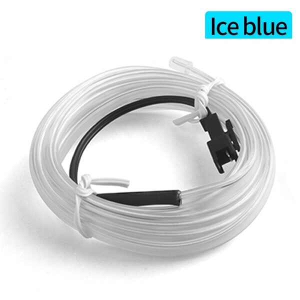 aa86211c45ffcca3be6bf3458ff10647 Flexible EL Wire LED Strip Car Interior Ambient Light – Ice Blue Cigarette Lighter Powered wire Strip 2 Meters