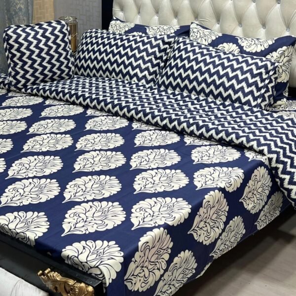 ab17bc57c6a68aafa5ac824acac86388 Premium 7 Piece Printed Comforter Set King Size Cotton Mix Bedding Set With Filled Comforter Bedsheet Pillow Covers And Cushion Cover