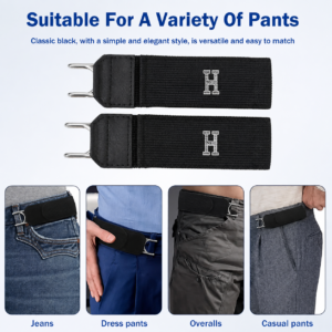 ad5d316cb5e7902706a17fa116bb47f9 Pair Of Adjustable Buckleless Elastic Waist Belt with Metal Hooks - Unisex Design