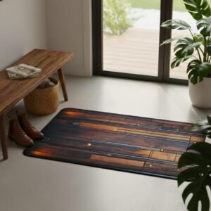 ae7321bab29c5432fdd734a1ae3df292 Super Absorbent Non Slip Bathroom Floor Mat Elegant Wooden Design Premium Quality 23 × 15 Inch