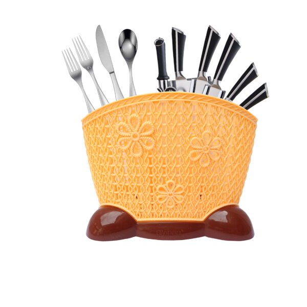 aea07037df2557df021e99561bd6a694 3-Compartment Dinnerware & Cutlery Organizer Basket (Random Color)