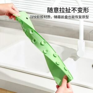 b2e0266f9a2a449524b1af0a474e6802 Silicone Sink Splash Guard With Suction – Flexible Water Splash Stopper for Kitchen & Bathroom Faucets, Countertops & Cleaning Protection (Random Color)