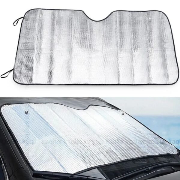 b3541e0d2dff3a2d5312489b60937459 Universal Car Windscreen Sunshade 130 by 60 CM,For Hatchback ,Small Cars ,,Anti heat material -Universal Car Sun shade 130 by 60 CM
