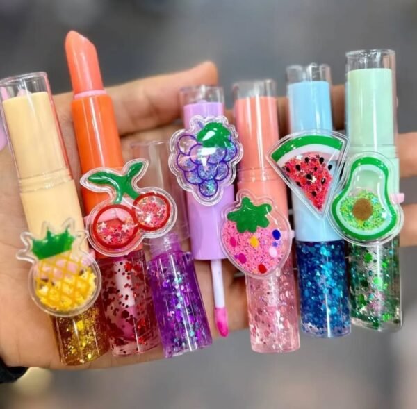b5cdf05b2dc0d2a211f2462aa1fbe6b0 2 In 1 Flavored Fruit Lip Balm Plus Lip Oil Providing Nourishing Care Smooth Application Everyday Lip Care Support - Multicolor