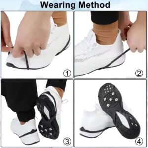 b6cb26b6b7a6682f754dd685530f7bda 5 Studs Anti Skid Ice Snow Camping Walking Shoes Winter Safety Boots Universal Professional Climbing Crampons - 1 Pair
