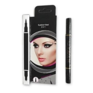 ba6accdccb002bfce2f5ddcc1ea74455 2-in-1 Waterproof Eyeliner & Stamp Liner Pen – Dual-Sided Matte Black Liquid Eyeliner with Precise Felt Tip and Winged Design Seal