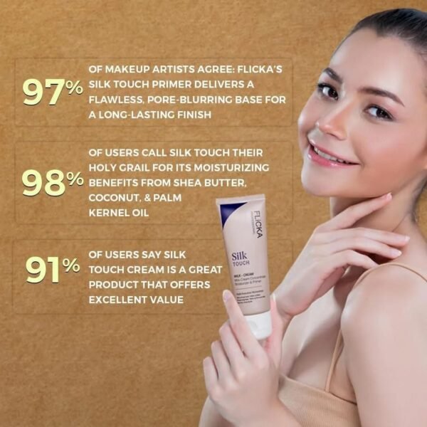 bb8181bc7e7e35c49c6b7ea0ae5dc139 FLiCKA Silk Touch Milk Cream Moisturizer & Primer – 2-in-1 Hydrating Base | Aloe Vera & Shea Butter | Smooth, Long-Lasting Finish