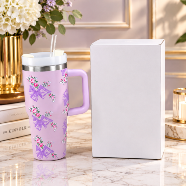 bcb8d9d9ad136c82dc043650cd5f57eb Stanley Style Lavender Floral Print Tumbler - Drinkware Accessory Designed For Liquid Hydration And Daily Travel Routine - 600ML