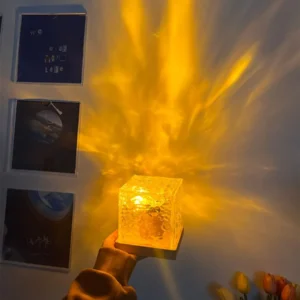 bce2655e80801834a4c91a583194bf84 Dynamic Rotating Water Ripple Night Light Flame Crystal Lamp for Living Room Study Bedroom (Attached USB cable)
