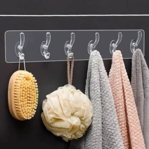 bd12c0325623bb8112c3b7f3efd164d4 Seamless Heavy Duty Transparent Sticky Hooks Strip | Strong Double-Sided Self Adhesive Wall Hanger | Waterproof Multipurpose Hook for Bathroom & Kitchen