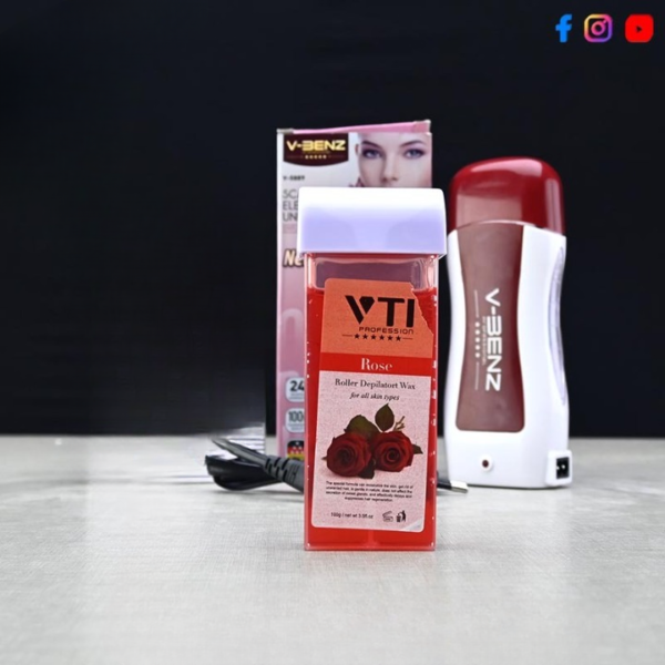 bdba66c346b5621d597cda561a4903be V-BENZ Original Electric Roll On Wax Depilator Heater Hair Removal Machine (Wax Cartridge Included) – Model: V-5889
