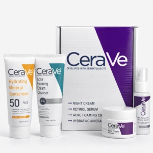 be9273c56c541ba89107480680154d73 CeraVe Complete Skincare Bundle for Acne & Anti-Aging | Includes Acne Foaming Cream Cleanser, Retinol Serum, Night Cream & Hydrating Mineral Sunscreen SPF 50