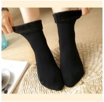 Pack of 2 pairs Women Winter Woolen Socks Warm Thicken Thermal Snow Socks For Ladies Men Unisex