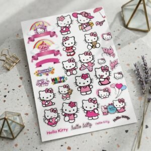 bf0dfc908dd44ab972f041fd82d7c1ff Hello Kitty Uncut Sticker Sheet 4x6 Inches Waterproof Durable Strong Adhesive High Quality PVC Practical Choice For Journal Mobile And Decoration