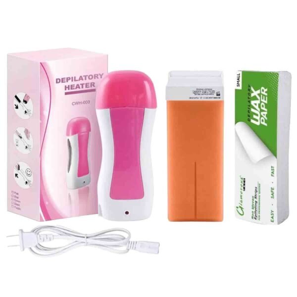 c01df6e427eb0c0a189c5e4f2c8d0780 Depilatory Wax Heater Kit 3in1 | Roll-on Hair Removal Kit With Heater, Wax Refill & Strips | Roll On Wax Heater Kit 3-in-1