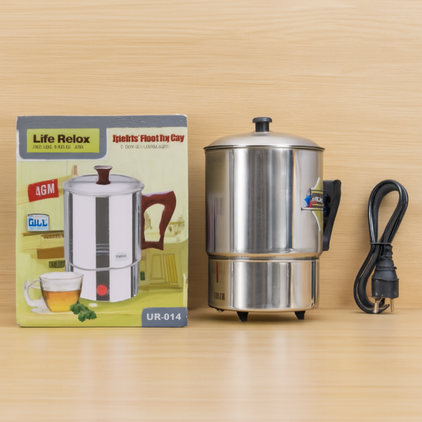 c09f5f0060da62db6d15601166ed4701 Life Relax Electric Water Kettle 1.0L – Stainless Steel Electric Heating Cup LR-014 | 350W Portable Electric Water Boiler for Tea, Coffee, Milk & Food