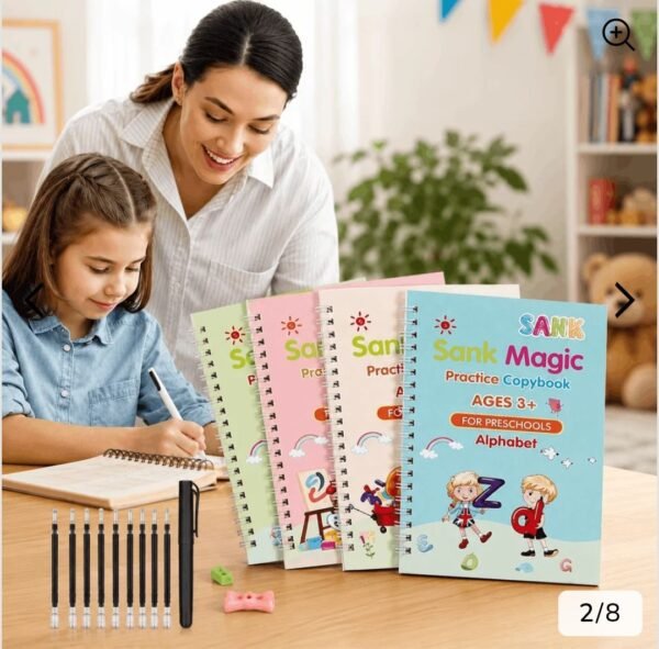 c15f391bd5c55d9ee9b842df87172fd3 Magic Practice Copybook - Set of 4 with Disappearing Ink Pen