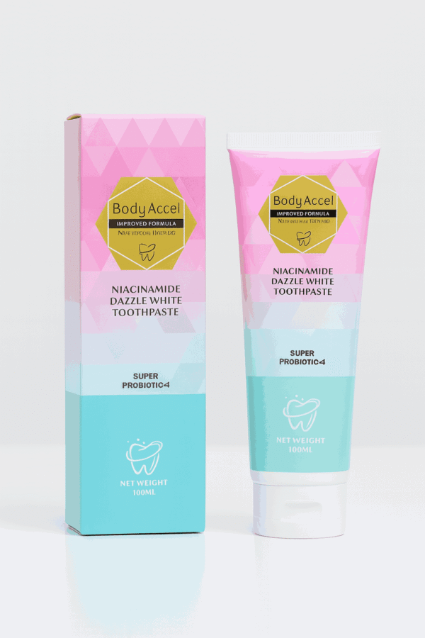 c303f311b9cd429dd6a4f1b0f24348eb Body Accel Niacinamide Whitening Toothpaste 100ml – Advanced Stain Removal With Probiotics For Bright Smile & Fresh Breath