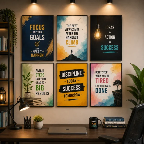 c53e73d43073825e21dc80b486d8c523 Set of 6 Inspirational Quote Sticky Wall Tiles – Office Motivation Décor (8x11)