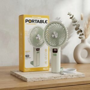 c679926dba0477650fd7df3213a7ec86 Portable Handheld Turbo Fan with LED Display – 3-Speed Rechargeable Cooling Fan for Home & Travel