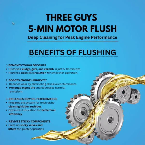 c6f230dd6d684e11ecc3c8a661df5403 THREE GUYS 5-Min Motor Flush (German Engineered) – Engine Cleaner for Oil Change & Sludge Removal - 443ML