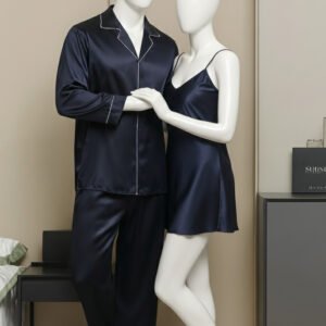 c72b0664dfa0a85bc4a7a8267097cfac Premium Nighty Suit Satin Silk Couple Pajama Set – Luxurious Matching Night Wear for Men & Women (3 Pcs) | SKU: DC-C005