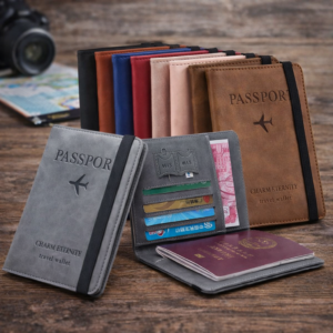 c8be740965bf134b0ff04a0e2033cb68 Premium Portable Passport Holder Pouch & Multi-Functional Travel Wallet - Size 6*4 inch - Random color
