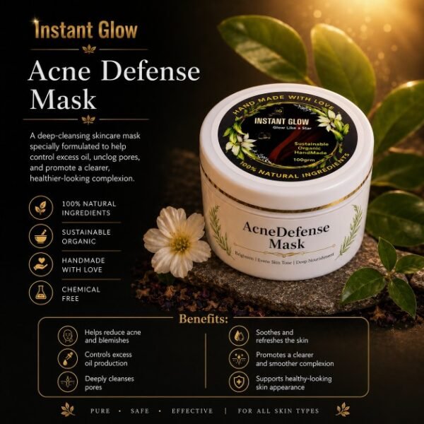 cc5cac19aeea3464a35bf11b4e53eae8 Acne Defense Face Mask 50g – Natural Deep Cleansing Mask for Acne, Oil Control, Blemishes & Clear Skin