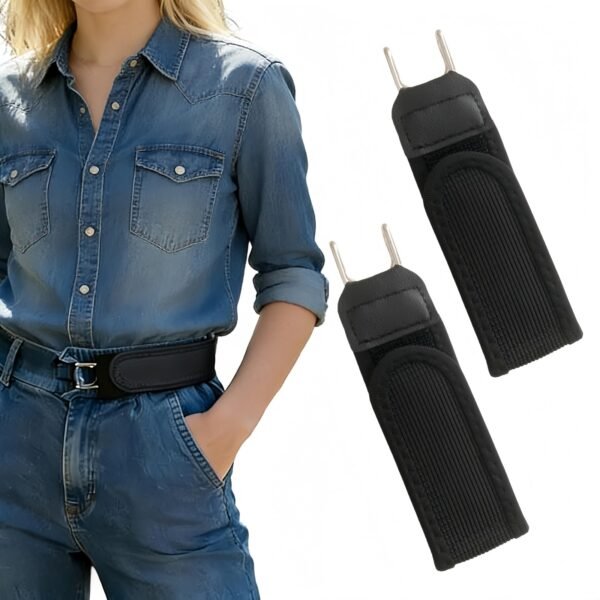 cc79cf11ac9307de134e457deaf35af1 Adjustable Buckleless Elastic Waist Belt With Metal Hooks For Jeans, Dress Pants And Casual Wear
