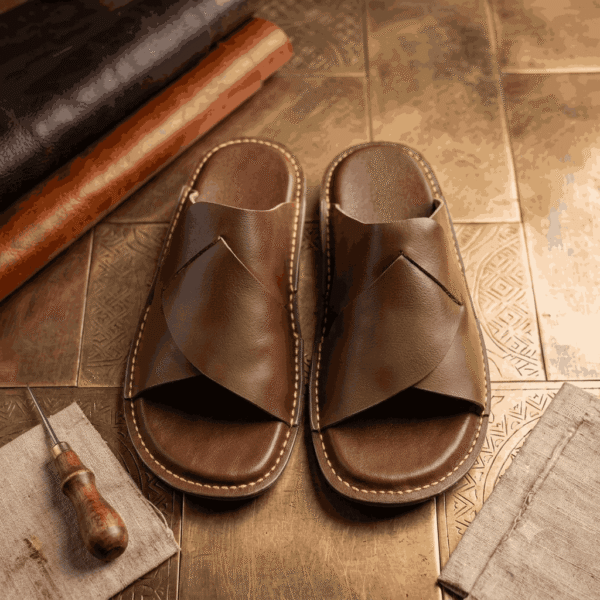cd2d4b0937626e0b5d39361a4551b2b8 Handmade Double Shade Brown Slippers | Lightweight & Soft Comfortable Indoor House Slippers
