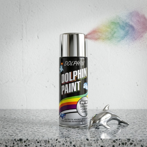 cd46708bbcec58d2ef1a7957fe490273 Dolphin Chrome Silver Spray Paint 300ml – High Shine Metallic Finish Spray