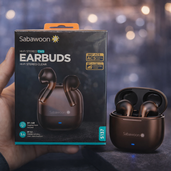 ce90ec3db6ec0952ce063ab5475cc782 Sabawoon S137 Wireless Earbuds Bluetooth 5.4 Type-C Charging earbuds are designed for daily music, gaming and calling