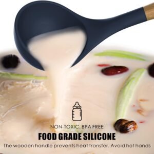 d083ac415ebbdb7092920f3f32f12159 12-Piece Silicone Kitchen Utensil Set with Wooden Handles