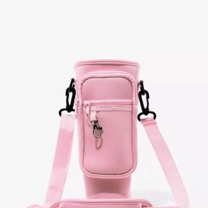 d0ef9215a8b0036f88ac39ee42632902 40oz Tumbler Bag with Phone Pocket – Blush Pink Insulated Cup Holder Carrying Bag with Adjustable Strap (Color Pink)
