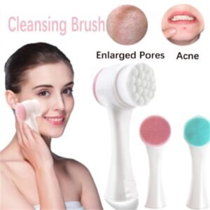 d29c4e46629b670d5b2d1fb7c7d5032a 3D Double-Sided Silicone Face Cleanser | Portable Facial Cleansing & Massage Brush | Random Color