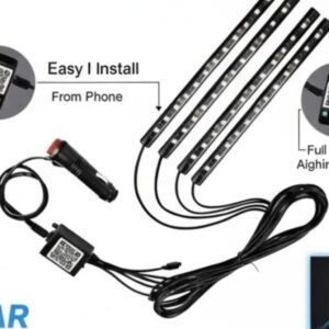 d30b48a8adfe7abb7fba53ffb386b766 Car Atmosphere Light (12 LED Model) – Smart RGB Ambient Interior Lighting | App-Controlled LED Foot & Backlight | 12V Universal Car Mood Light