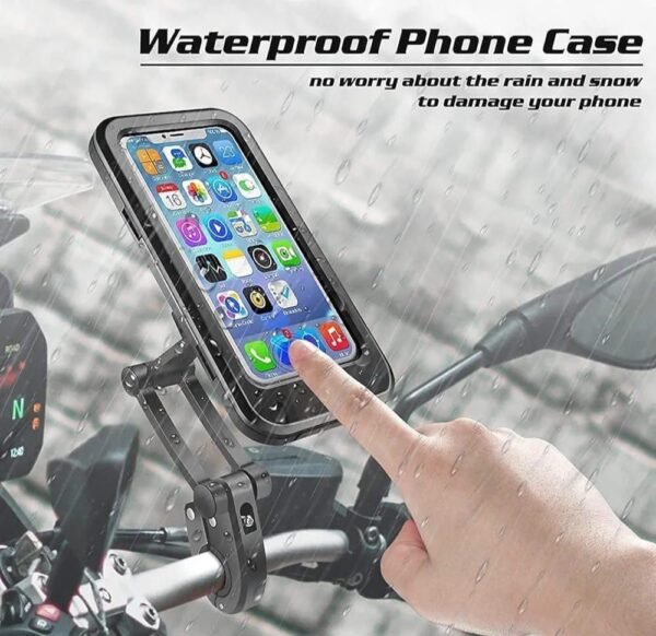d34faec09ad4e7e1193e3b53104626a6 Waterproof Bike Phone Mount - 360° Rotatable Motorcycle & Bicycle Mobile Holder - Adjustable Touch Screen Handlebar Phone Support for All Bikes
