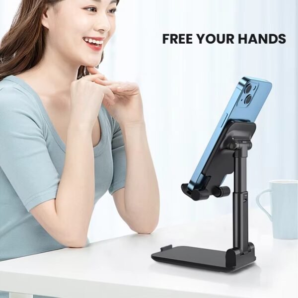 d3db4d42c114d97c45dda3a5a2d89c47 Adjustable Desktop Phone Holder Stand – Universal Mobile Stand with Angle & Height Adjustment | Foldable Anti-Slip Cell Phone Holder for All Smartphones
