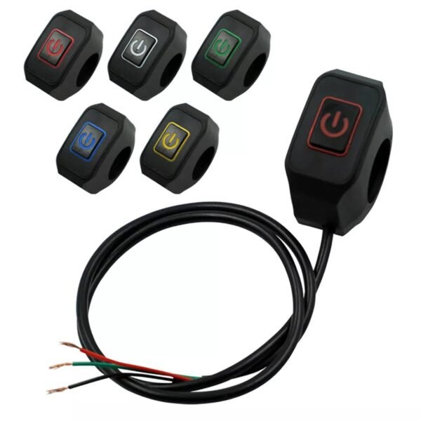 d4117f6bbf0b02c8435545f9ac3a919a Motorcycle On Off LED Switch Push Button Handlebar Mount | Random Color