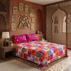d4ca6e1586f13b4ba6cfda17d0149196 Gift Pack Cotton Mix King Size Bedsheet - 3pc Set