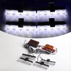 d6e4f7068b5256e45de4925ea60dd79f Remote Control Flasher For Bikes & Cars Car Grill Flasher 4 Pcs 16 leds