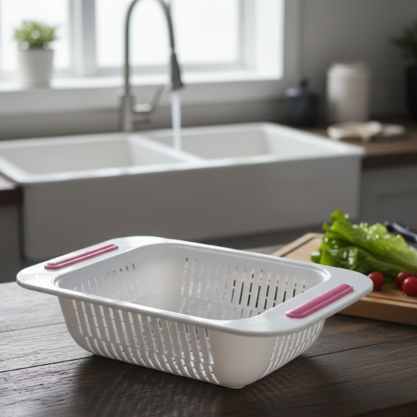 d9adbeaa4075c9cb1d716caf24c5b864 Sink Colander Strainer Basket | Vegetables, Fruits, Pasta & Drying Rack | Durable Kitchen Tool