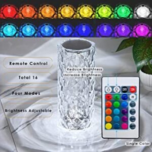 d9ef3f32d241ed6fd9129a00bc2b87b6 Rose Diamond Crystal Table Lamp – 16 Color RGB Touch Sensor Light with Remote Control – USB Charging Portable Atmosphere Lamp